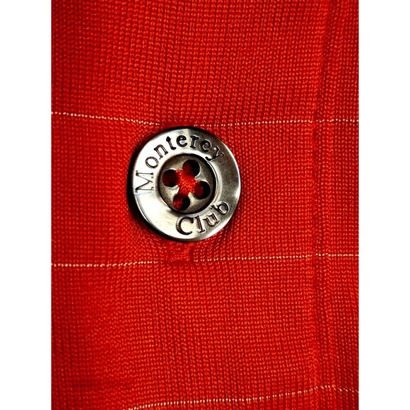 Monterey Club Mens Golf Polo Shirt L Red Striped Cleghorn Plantation - Picture 7 of 9